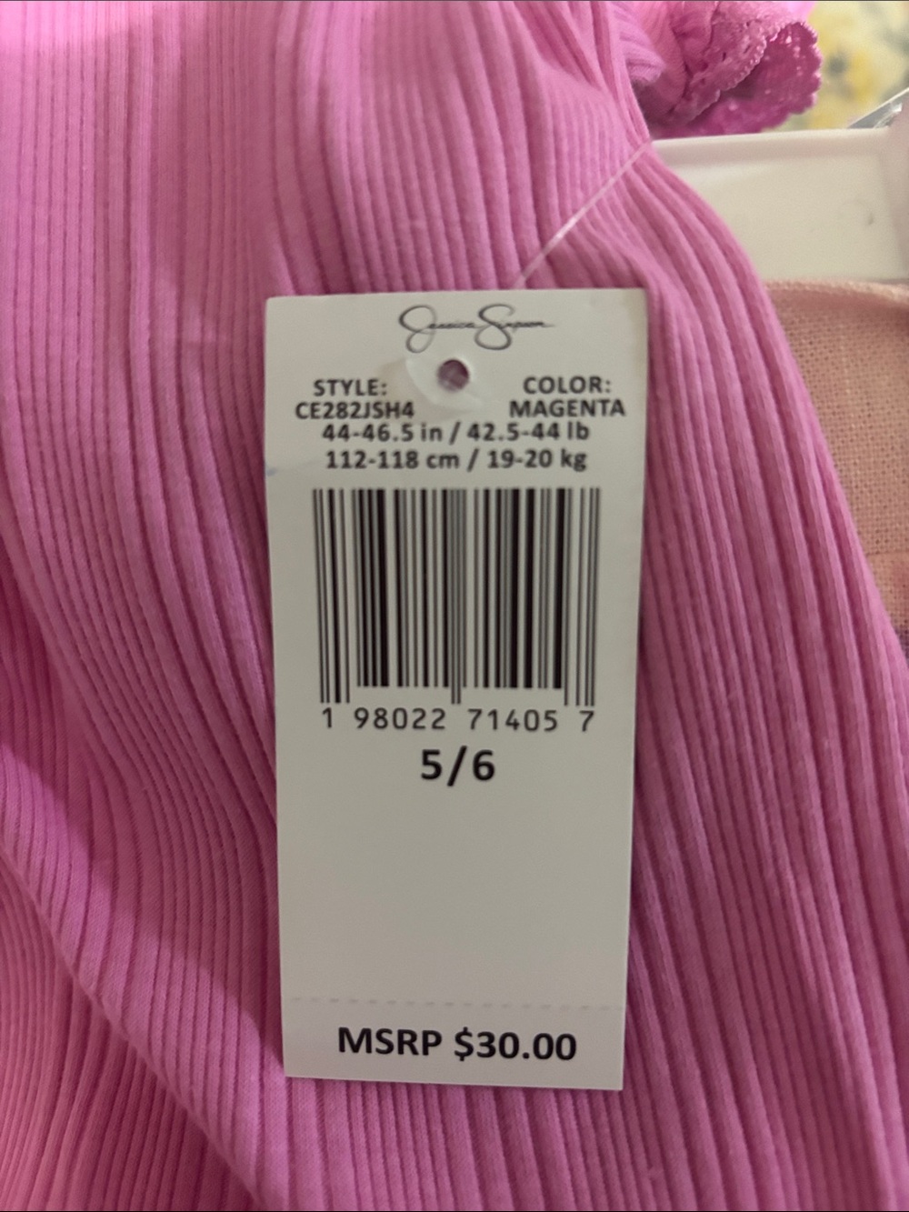 Jessica Simpson Girls' Pink Ruffle Sleeve Top - Soft Rib Knit - Picture 4 of 4